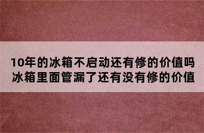 10年的冰箱不启动还有修的价值吗 冰箱里面管漏了还有没有修的价值